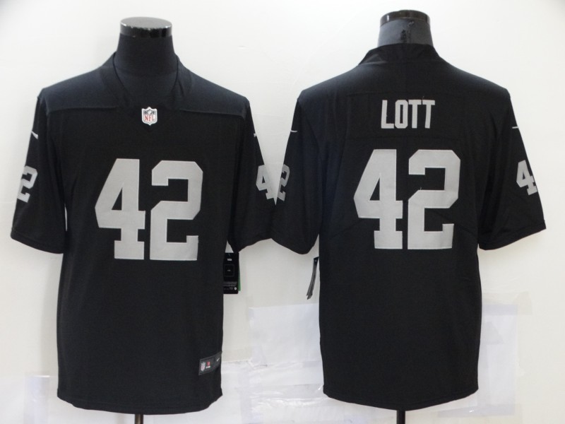 Men's Las Vegas Raiders Ronnie Lott #42 Black Jersey